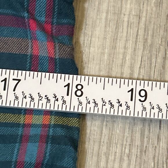 Cat & Jack Girls XXL 18 Plaid Button Front Long Sleeve Dress Blue Green NWT - Picture 14 of 16